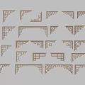 Chinese Carved Corner Flower 3d model