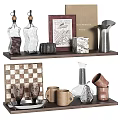 Stylish Dinnerware Set Display With Ceramic Cups Glass Vases And Decorative Pieces On Shelves