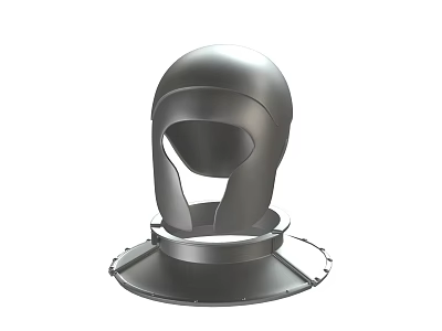 Silver Medieval Helmet Design With Visor And Metallic Neck Guard 3d model