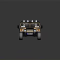 Golden Hummer SUV with Roof Rack and Spotlights in Off Road Style
