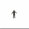 Man in Brown Formal Suit Standing with Hands Naturally Hanging 3d model