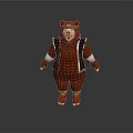 Cartoon Brown Bear Wearing Black Vest And Goggles With White Paws Standing On White Background