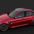 Red High Performance Sports Car With Aggressive Styling And Black Alloy Wheels