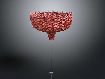 Red Woven Furniture Design Featuring Slender Metal Stand And Stable Base 3d model