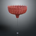 Red Woven Furniture Design Featuring Slender Metal Stand And Stable Base
