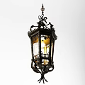 Ornate Vintage Wrought Iron Chandelier With Intricate Scrollwork And Warm Glow