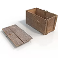 Vintage Wooden Storage Box With Open Lid And Rustic Handcrafted Design