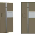 Modern Beige Side by Side Refrigerators With Water Dispenser And Storage Compartment 3d model