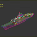 Aircraft Carrier Military Ship Model With Flight Deck And Naval Weapon System