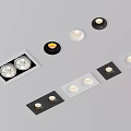 Modern Downlights and Spotlights with Various Black and White Base Designs and Recessed Installation