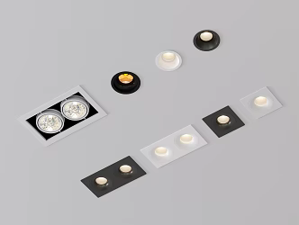 Modern recessed downlight spotlight double-headed spotlight bean bile lamp round spotlight 3d model