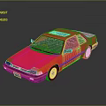 Stylish Pink Two Door Coupe With Sunroof And Reflective Exterior Design