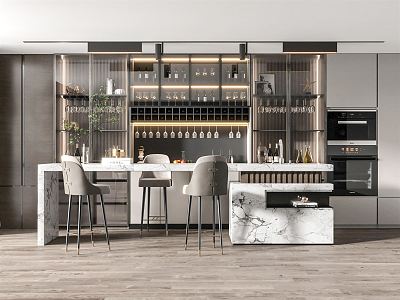 Modern Bar Area Home Bar Area 3d model