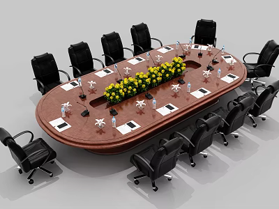 Modern Conference Table and Chair Conference Table 3d model