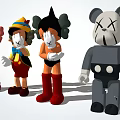 Stylish Cartoon Figurines With Colorful Designs And Various Character Styles