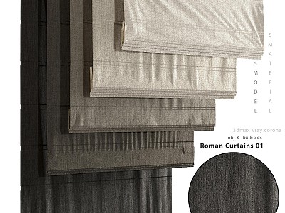 Curtain Roman Curtain Roman Curtain Tissue Wide 3d model