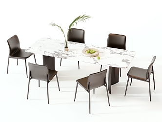 Dining table and chair combination 3d model