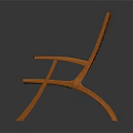 Orange Leisure Chair with Striped Backrest and Armrests for Modern Indoor Outdoor Relaxation