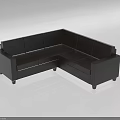 Modern L-shaped Black Sectional Sofa Set with Corner Seating and Armrests 3d model