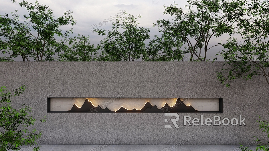 Landscape Wall Background Wall Opposing Landscape Wall New Chinese Style Landscape Wall model