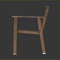 Wooden Armrest Chair With Slatted Seat And Back For Home Furniture