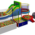 Kids Playground Equipment with Various Ball Pools Slides and Colorful Balls