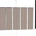 Modern Swing Door With Vertical Wooden Stripes And Sleek Metal Handle Design