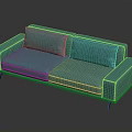 Modern Teal Leather Two Seater Sofa With Cushions And Metal Legs