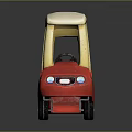 Red Toy Car Doll With Yellow Roof And Black Wheels For Kids