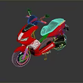 Red Sporty Motorcycle with Black Accents and Modern Sleek Body Design