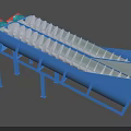 Blue Industrial Spiral Sand Washer with Dual Parallel Spirals and Electric Motor
