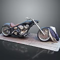 Vintage Black Motorcycle With Brown Seat On Stone Pavement And Covered Cloth