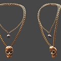 Skull Necklace Personality Necklace Gold Jewelry Skull Jewel Necklace Skull Chain Gold Necklace Skull Necklace Personality Necklace Creative Necklace Gold 3d model