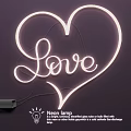 Neon glow word icon pattern 3d model