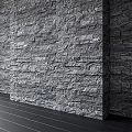 Natural Stone Wall With Textured Surface And Layered Stones For Rustic Interior Decor 3d model