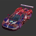 Ford Blue Red White Racing Car With Number 67 And Rear Spoiler