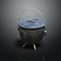 Metal Cooking Pot With Lid Handle And Feet For Household Cooking