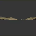 3D Topographic Decorative Model With Blue Water And Multicolor Terrain Features