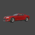 Red Sports Car With Black Hood And Aggressive Front Grille Design