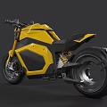 Yellow and Black Modern Motorcycle with Futuristic Design and Sleek Body