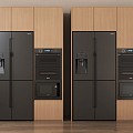 Modern refrigerator cross door refrigerator built-in refrigerator oven 3d model