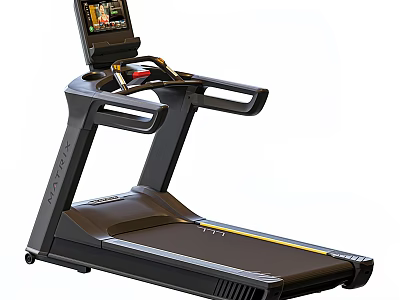 Modern Sports Equipment Treadmill With Digital Display Screen Control Panel And Running Belt 3d model