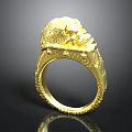 Elegant Gold Ring With Intricate Carved Details For Daily Accessories