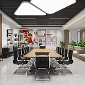 Office area of data center command center 3d model