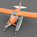 Orange Fighter Jet With Float Design Transparent Cockpit And Wings 3d model