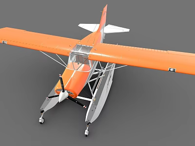 Light seaplane with interior 3d model Light seaplane with interior 3d model