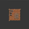 Cartoon Tavern Scene With Half Timbered Walls Wooden Barrels Table Bench And Red Brick Floor