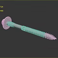 Metal Screw With Flat Head Threaded Shank And Sharp Tip On Reflective Surface 3d model