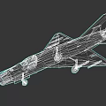 Military Fighter Jet with Camouflage Paint Green Nose and Red Wing Emblems