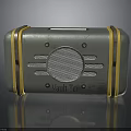 Vault Tec Retro Electronic Radio With Silver Yellow Design And Speaker Grille